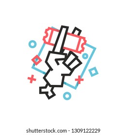 Ticket hand line invitation