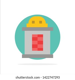 Ticket, House, Train Abstract Circle Background Flat color Icon