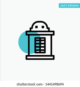 Ticket, House, Train turquoise highlight circle point Vector icon