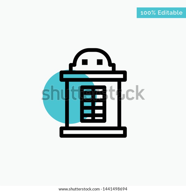 Ticket, House, Train turquoise highlight circle\
point Vector icon