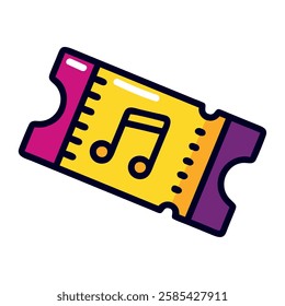 A ticket icon about access to rock and roll concerts