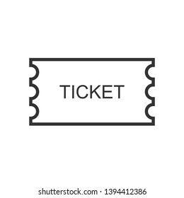 Ticket Icon. Admission, Pass or Entrance Equipment Illustration As A Simple Vector Sign & Trendy Symbol for Design and Websites, Presentation or Mobile Application.