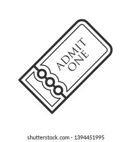 Ticket Icon. Admission, Pass or Entrance Equipment Illustration As A Simple Vector Sign & Trendy Symbol for Design and Websites, Presentation or Mobile Application.