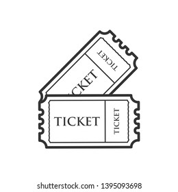 Ticket Icon. Admission, Pass or Entrance Equipment Illustration As A Simple Vector Sign & Trendy Symbol for Design and Websites, Presentation or Mobile Application.