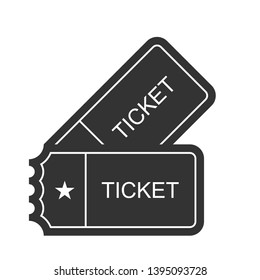 Ticket Icon. Admission, Pass or Entrance Equipment Illustration As A Simple Vector Sign & Trendy Symbol for Design and Websites, Presentation or Mobile Application.