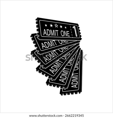 Ticket Icon, Admission Ticket Icon Vector Art Illustration