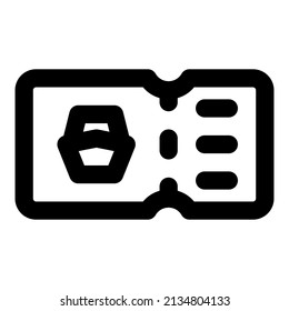 ticket icon with black color