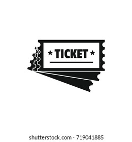 Ticket icon. Black simple silhouette illustration of Ticket vector icon for web isolated on white background