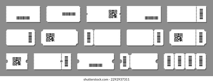 Icono de vale. Juego de iconos en blanco para entradas. Juego de iconos de cupón. Ilustración del vector