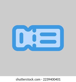 Ticket icon in blue style about travel, use for website mobile app presentation