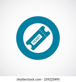 ticket icon bold blue circle border, white background  