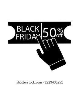ticket icon with bonus percent for black friday mouse clickable