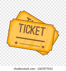 Ticket icon in cartoon style isolated on background for any web design 