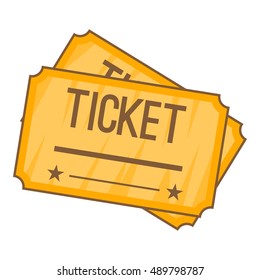 Ticket icon in cartoon style isolated on white background. Access symbol vector illustration