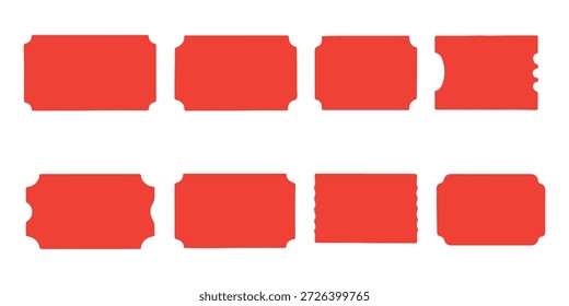 Icono de entrada colección. Admite un set de Cupón para cine, concierto, teatro, evento o fiesta. Antiguas y modernos diseños de entradas con estrellas y sellos
