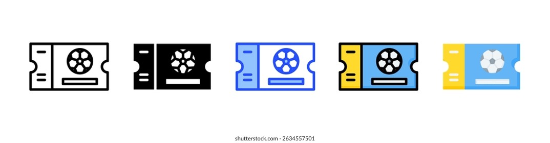 Ticket Icon Collection With Multiple Styles