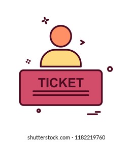 Ticket icon design vector 