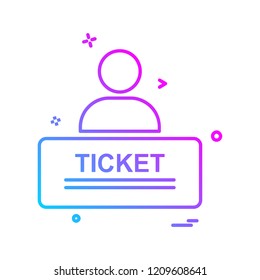 Ticket icon design vector 