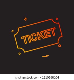 Ticket icon design vector