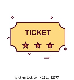 Ticket icon design vector