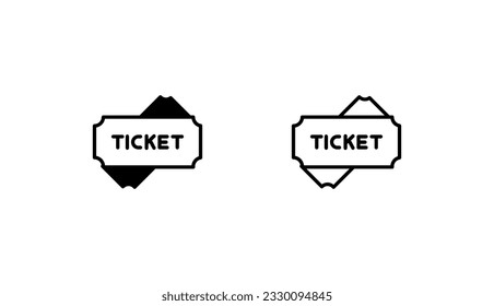 Ticket icon design with white background stock illustration