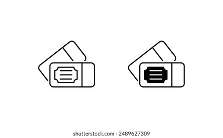 Ticket icon design with white background stock illustration