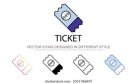 Ticket icon design with white background stock illustration