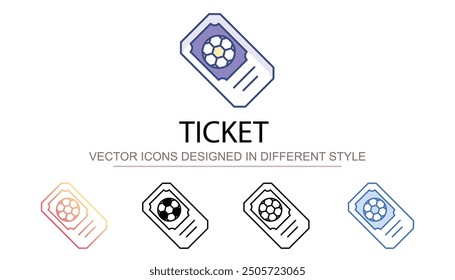 Ticket icon design with white background stock illustration