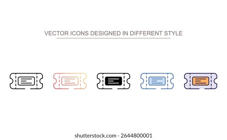 Diseño de icono de boleto con fondo blanco Ilustración de stock