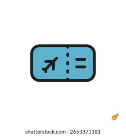 ticket icon is designed in a visually appealing and easily recognizable style. It’s suitable for various visual needs such as apps, presentations, digital media, or other graphic design projects.