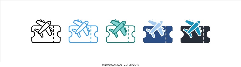 Ticket Icon In Different Style Vector