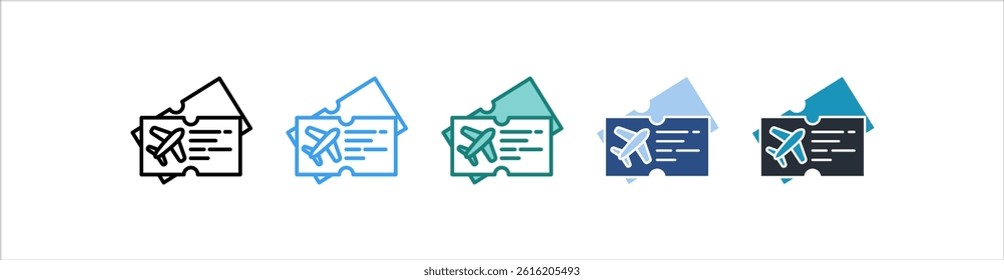 Ticket Icon In Different Style Vector