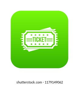 Ticket icon digital green for any design isolated on white vector illustration