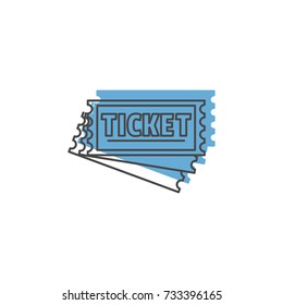 Ticket icon. Doodle illustration of Ticket vector icon for web isolated on white background