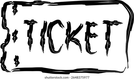 Ticketsymbol im Doodle-Stil