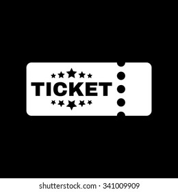 The ticket icon. Ducket and seat, tkt symbol. Flat Vector illustration
