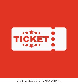 The ticket icon. Ducket and seat, tkt symbol. Flat Vector illustration