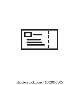 Ticket icon. E-commerce theme icon design. outline style icon. Vector