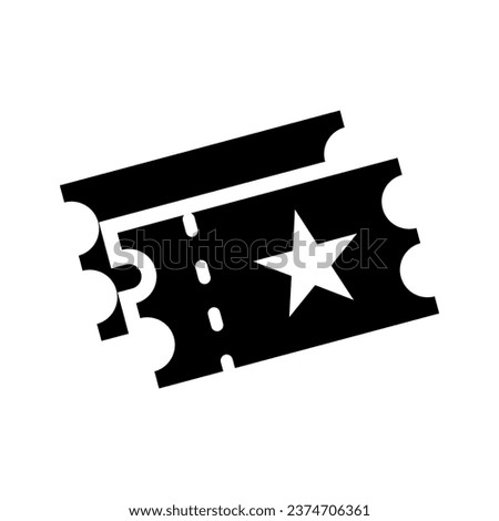 
 ticket icon, with editable stroke. Gift ticket sign with star. Gift coupon, movie ticket, entrance pass, raffle and lottery card.
