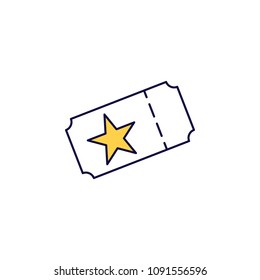 ticket icon. Element of simple colored web icon for mobile concept and web apps. Isolated ticket icon can be used for web and mobile. Premium icon on white background