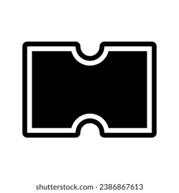 Ticket icon. empty blank vector illustration. glyph style Flat design. Can be used for mobile apps, websites and UI