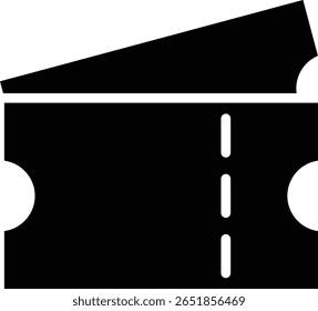 Ícone de ingresso para entrada em eventos de concerto, cinemas, museus, ônibus, trem, transporte de balsa ou como cupom de desconto em férias ou feriados.