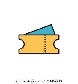 ticket icon filled outline design vector