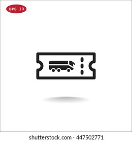  Ticket icon flat .