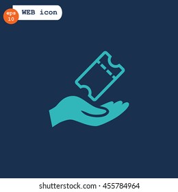  Ticket icon flat .