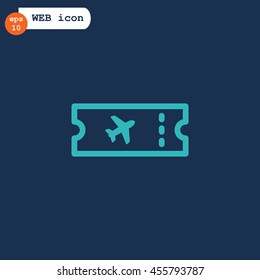  Ticket icon flat .