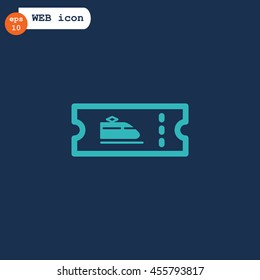  Ticket icon flat .