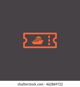 Ticket icon flat .