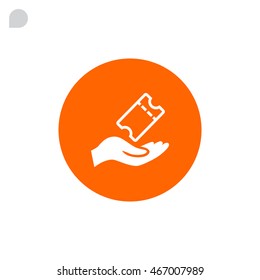  Ticket icon flat .