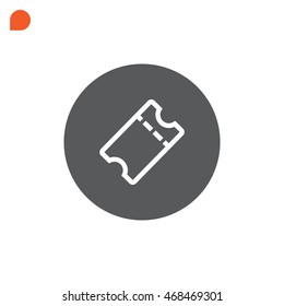  Ticket icon flat.